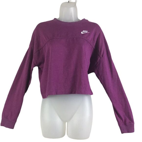 Nike Raspberry Cropped Boxy Lightweight Sweatshirt Size Small - Picture 1 of 10